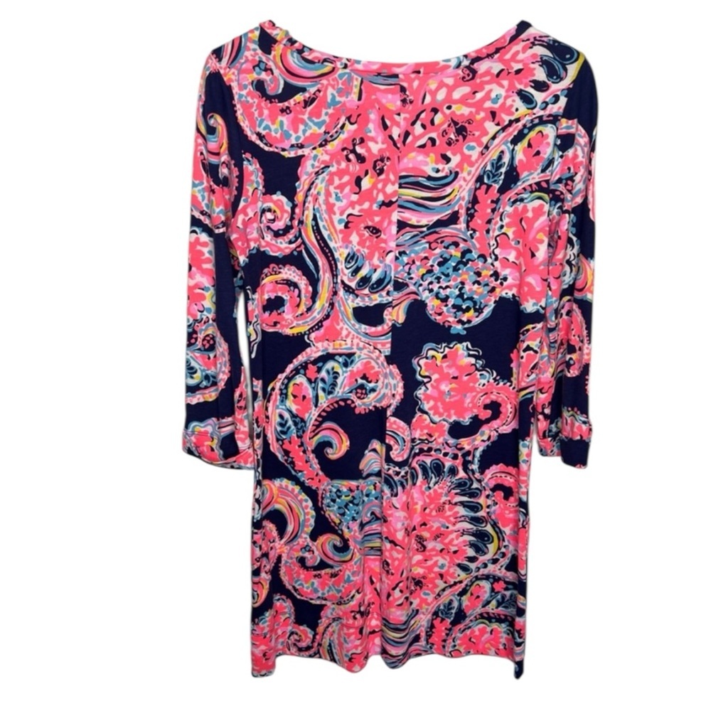 LILLY PULITZER For the Halibut Linden Knit Dress in Bright Navy Pop Size XXS - Picture 3 of 7